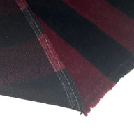 Wool Blend Coating - Striped - Black/Burgundy