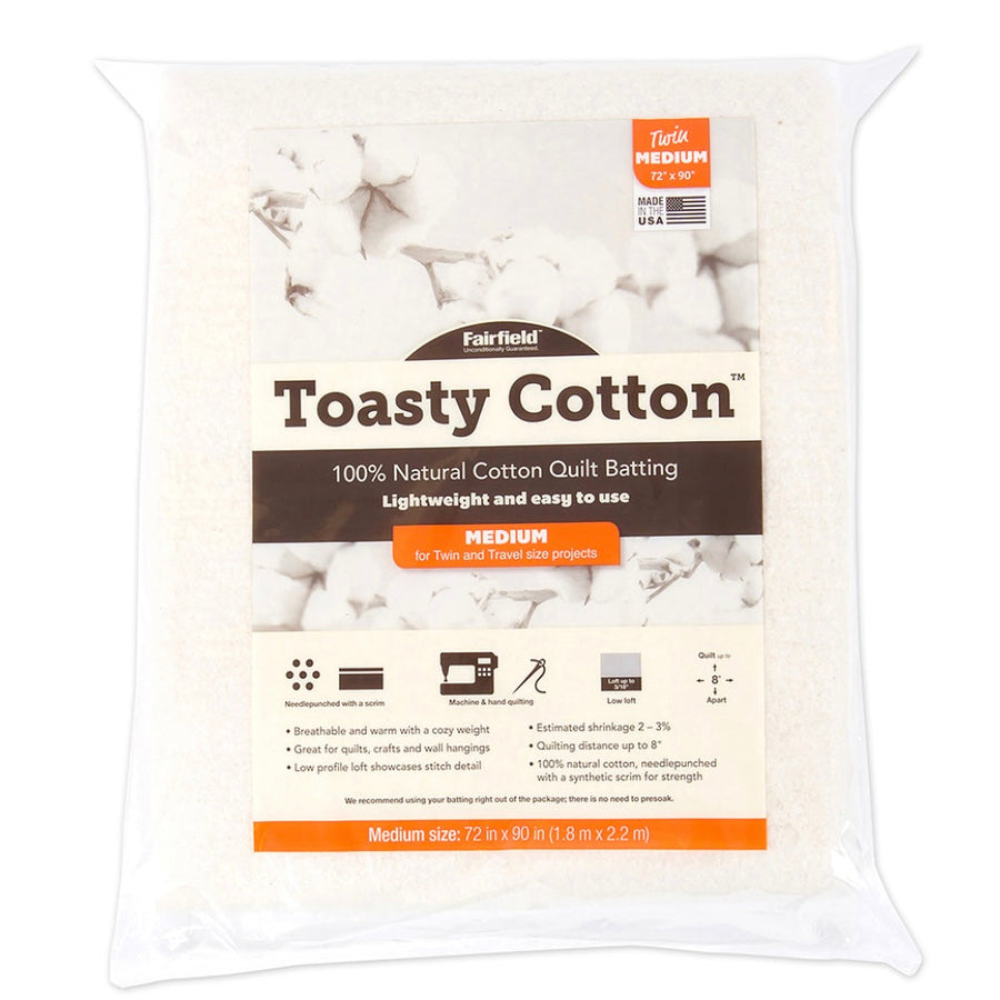 Natural Cotton Quilt Batting - 72″ x 90″ - Medium
