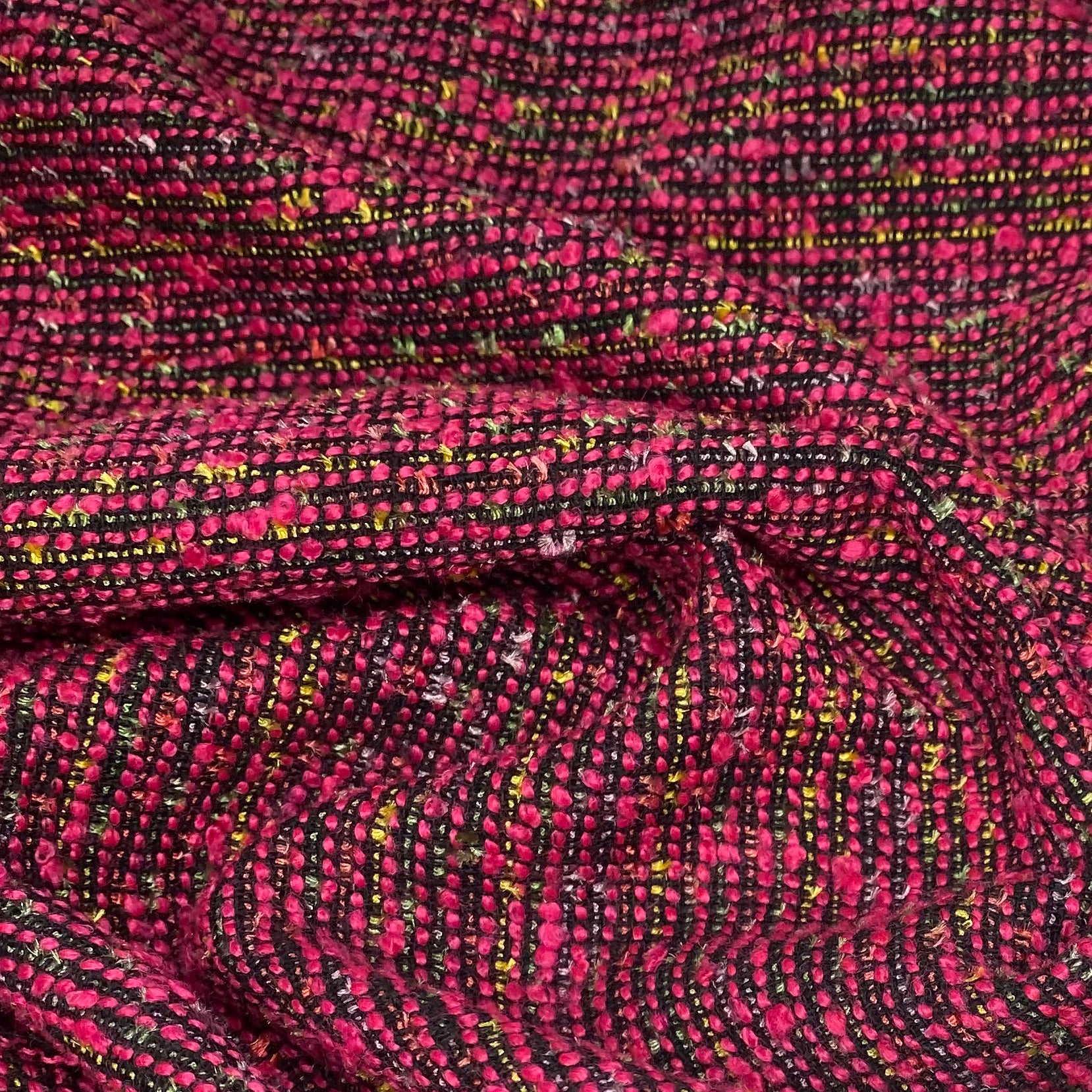 Wool Boucle - Pink/Black/Green/Yellow