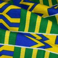African Printed Cotton - Yellow/Green/Blue