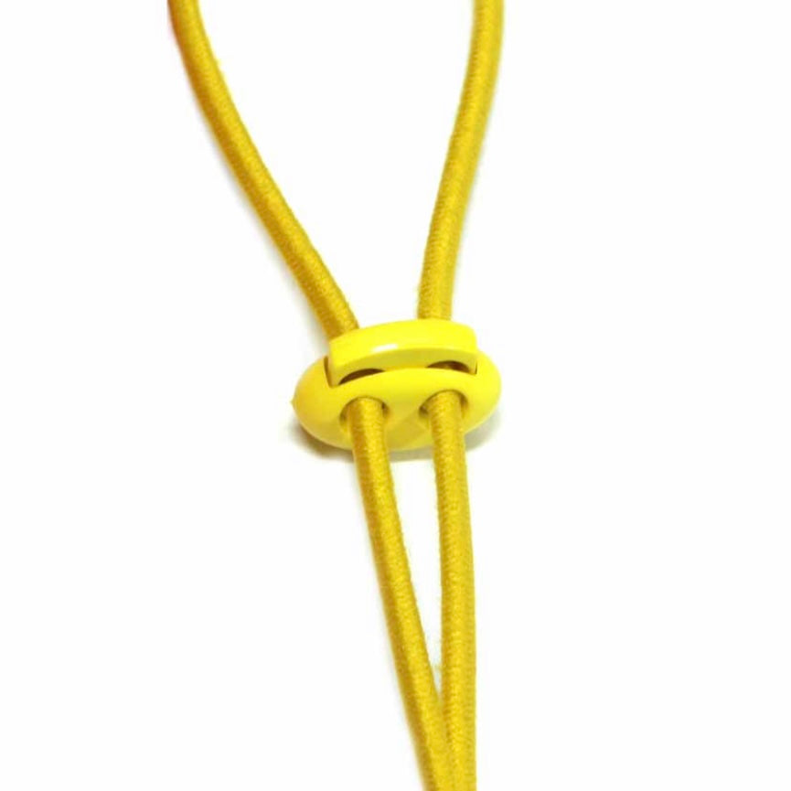 Plastic Two Hole Cord Stops - Yellow - 2 pcs