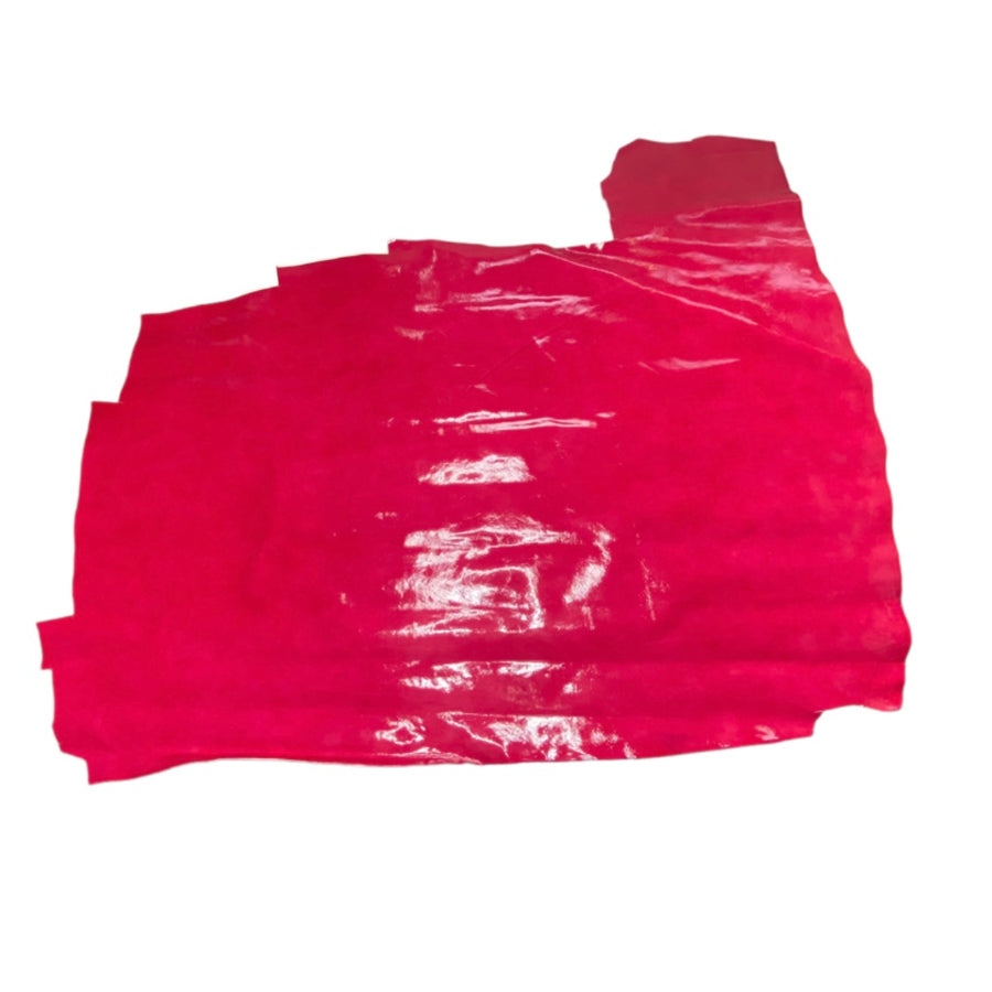 Patent Leather Hide - 4.22 sq ft - Hot Pink