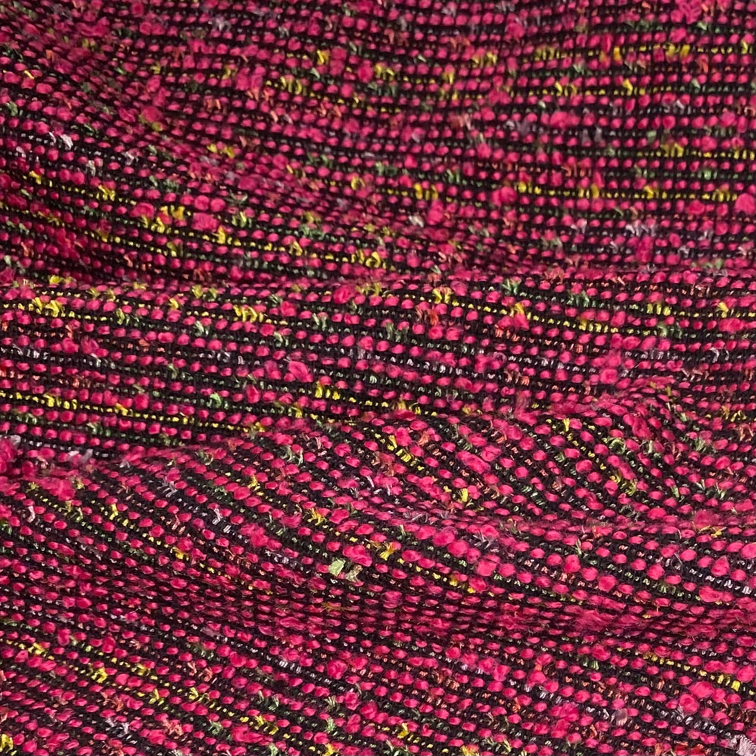 Wool Boucle - Pink/Black/Green/Yellow
