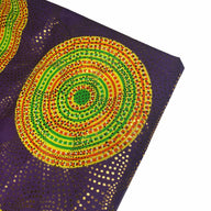 Metallic African Printed Cotton - Circles - Purple/Yellow/Red/Green