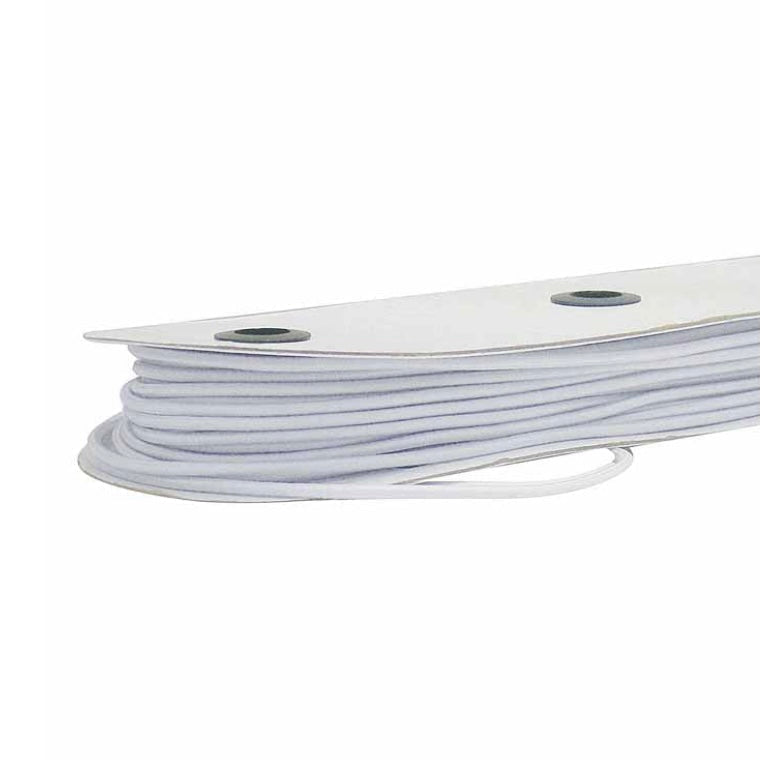 Elastic Cord - 3.2mm - By the Yard - White