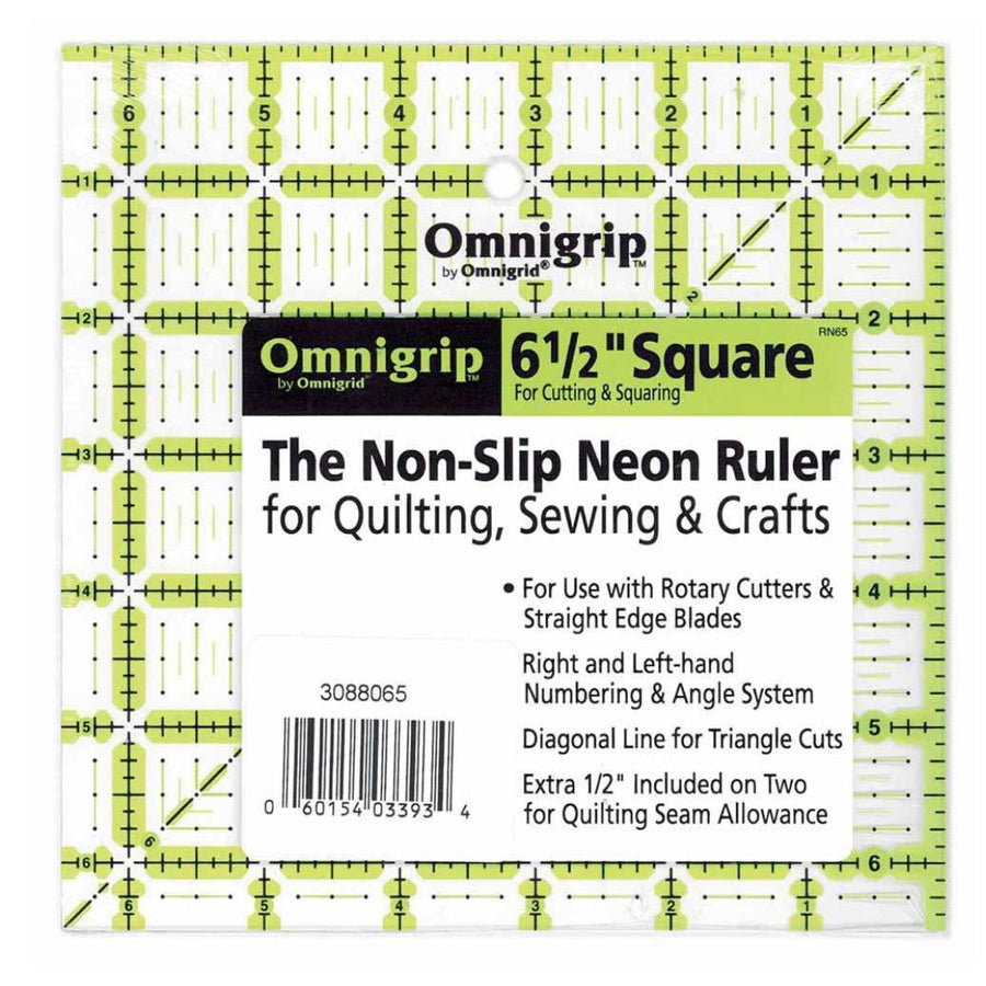 Non Slip Square Ruler - 6 1/2” x 6 1/2”