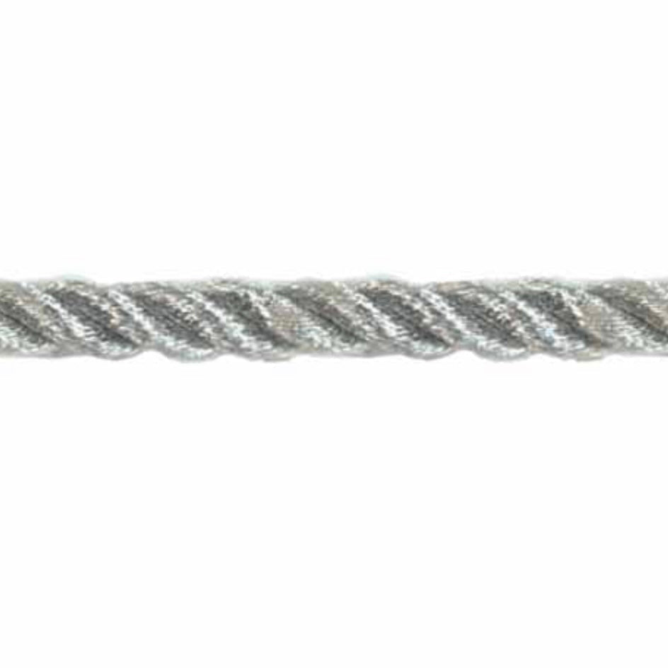 Metallic Twisted Cord - 4mm - Silver