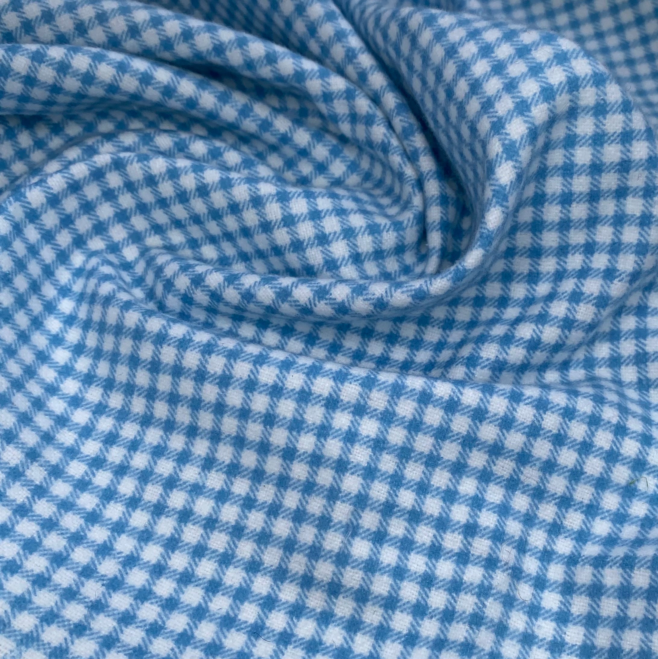 Printed Cotton Flannel - Plaid - White/Blue