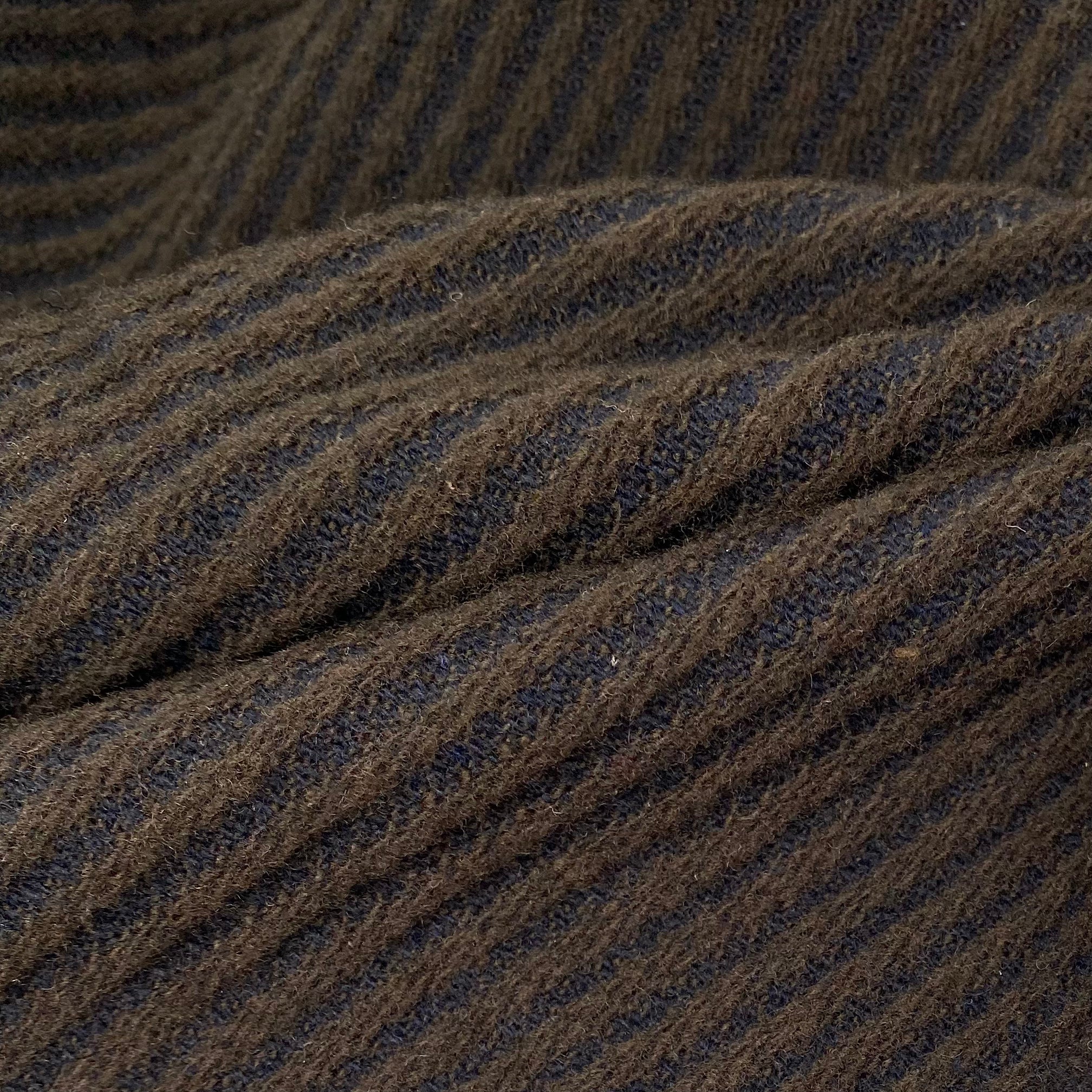 Striped Wool Coating - Remnant - Brown/Black
