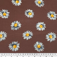 Floral Printed Polyester Crepe Chiffon - 44” - Brown