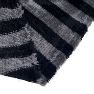 Chenille Knit - Striped - Grey/Black