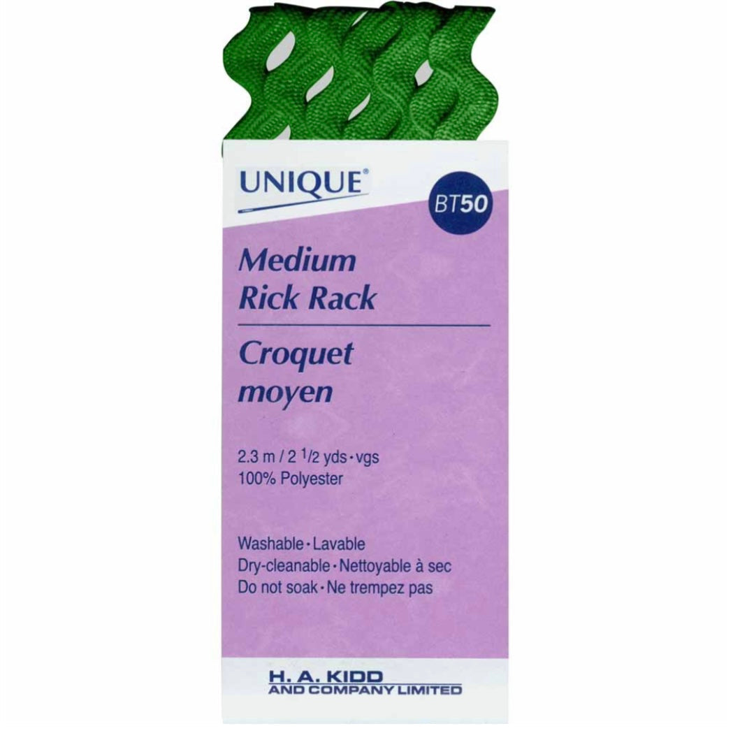 Medium Rick Rack - 1/4” - Emerald Green
