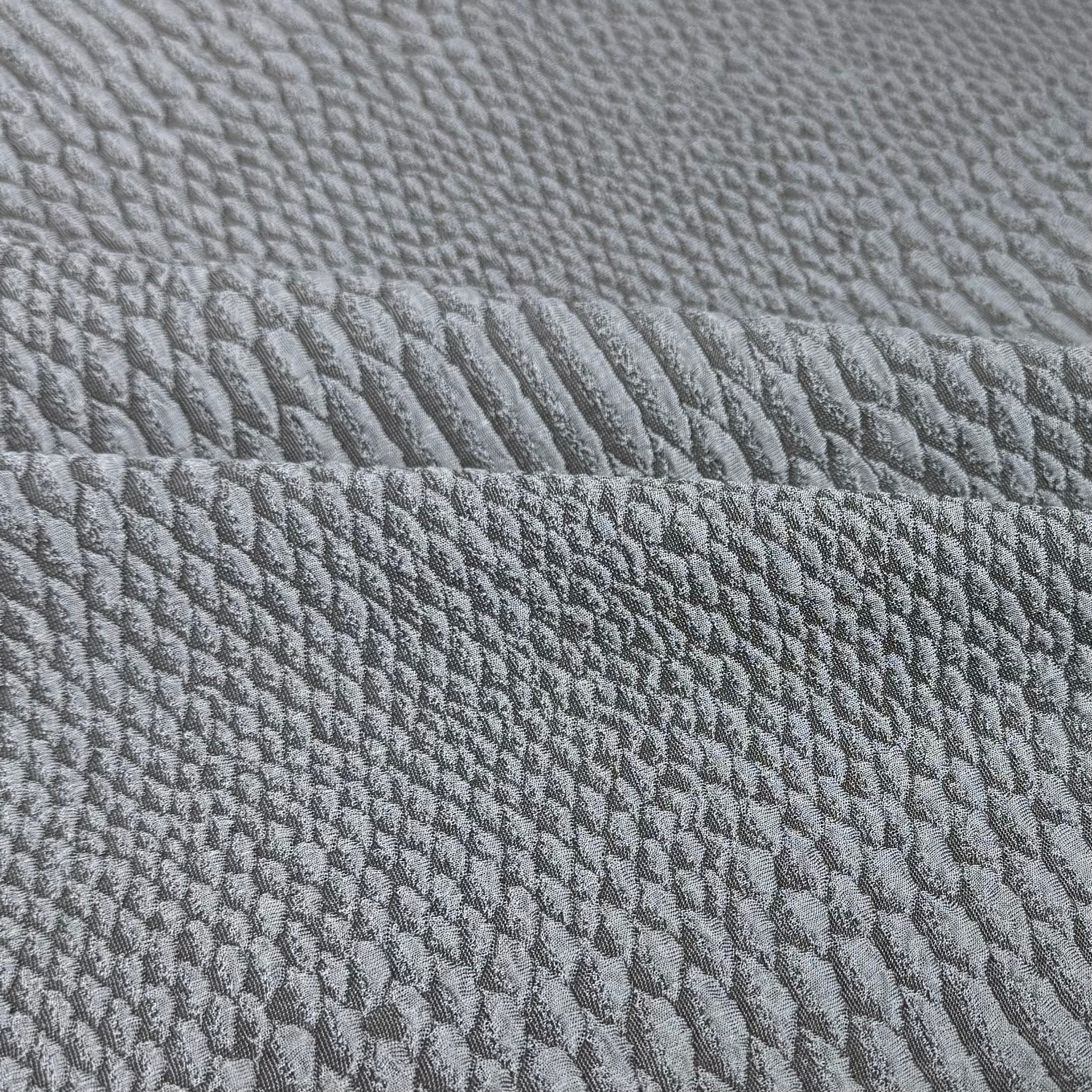 Snake Patterned Polyester Textured Stretch Knit - Grey