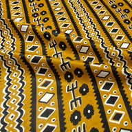 Super Wax African Printed Cotton - Striped - Gold/Black