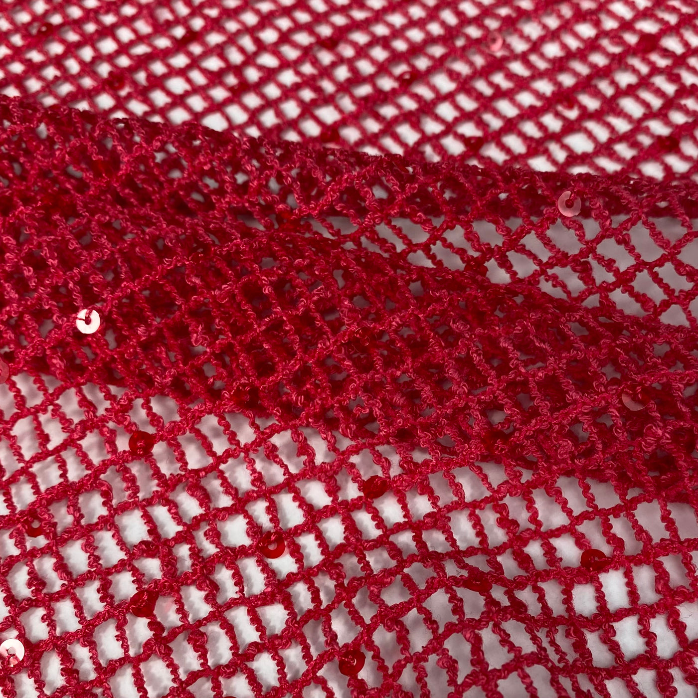 Sequin Mesh - Red