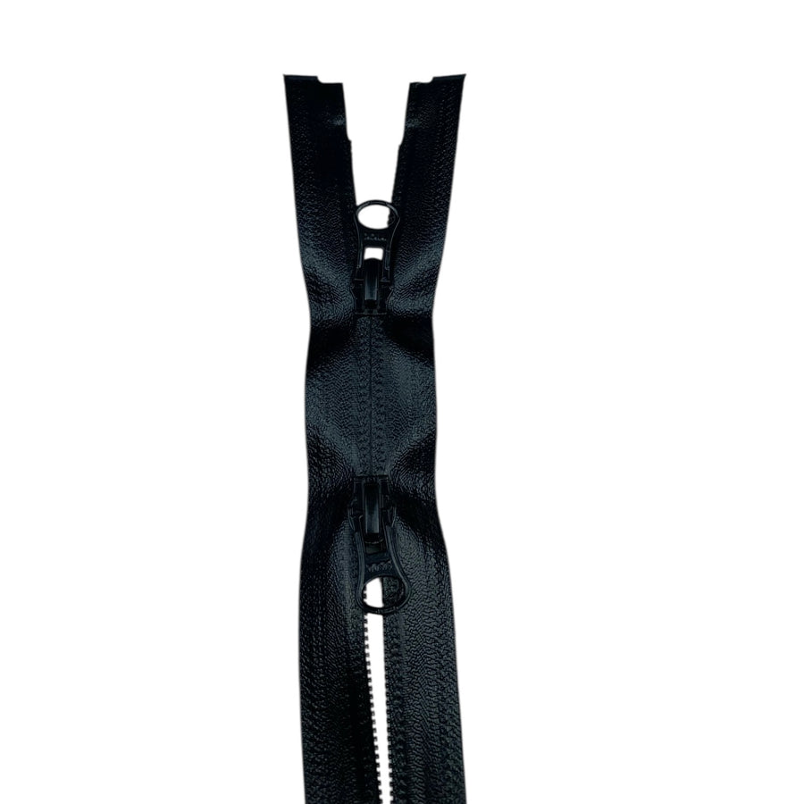 Two Way Opened-End Invisible 24” YKK Zipper - Shiny Black