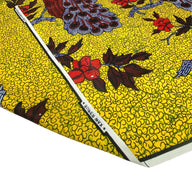 Super Wax African Printed Cotton - Peacock - Yellow