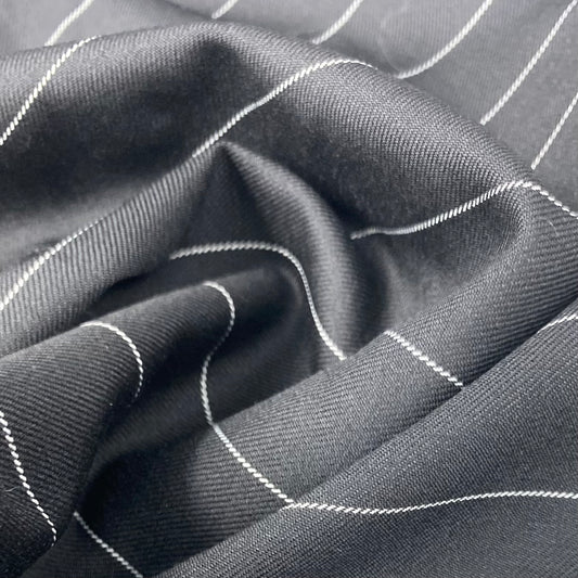 Striped Wool Suiting - Black/White