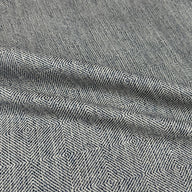 Woven Diamond Patterned Cotton Upholstery Remnant - White/Blue