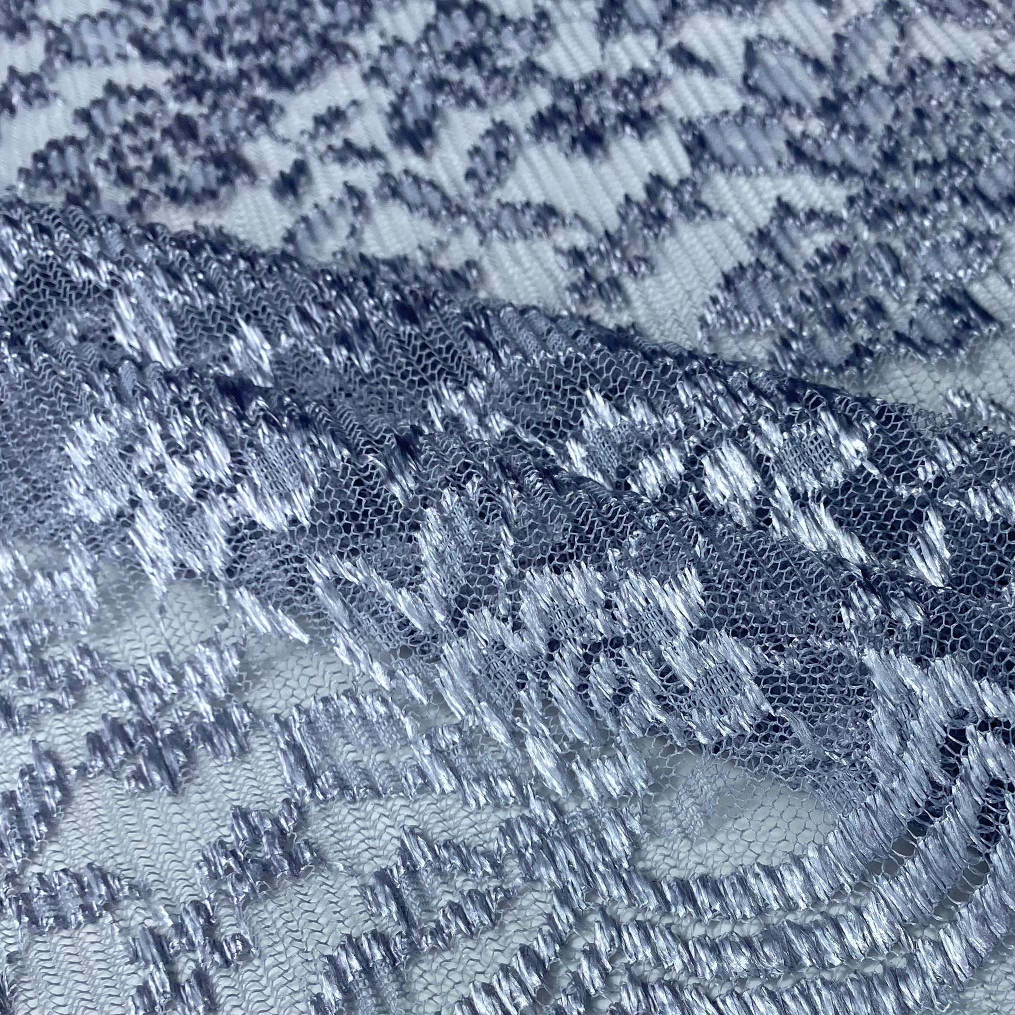 Pleated Floral Embroidered Lace - Grey