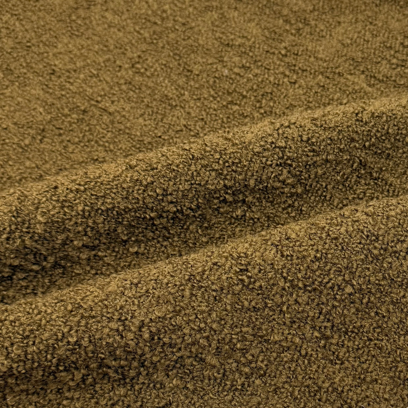 Boucle Wool Upholstery Remnant - Olive