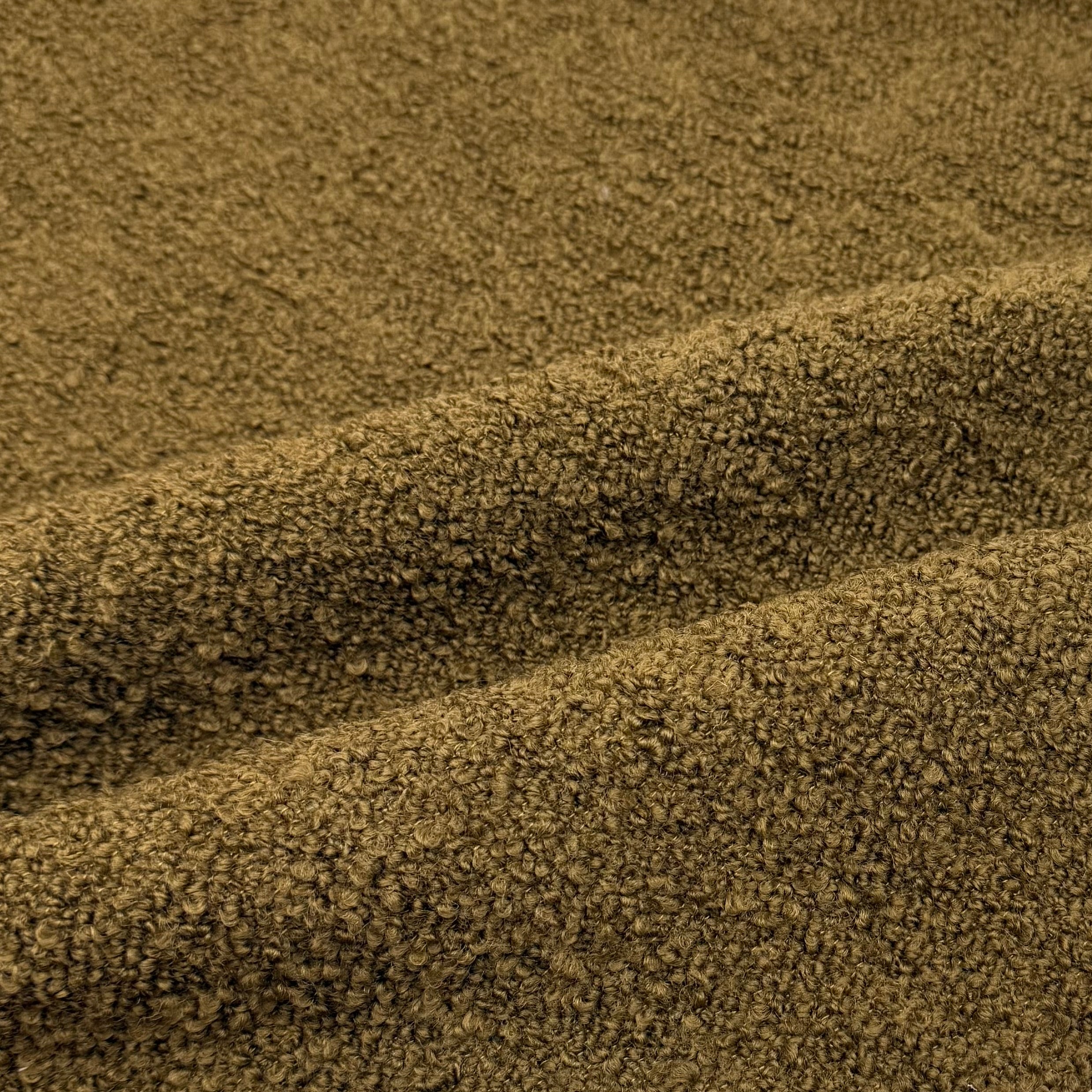Boucle Wool Upholstery Remnant - Olive