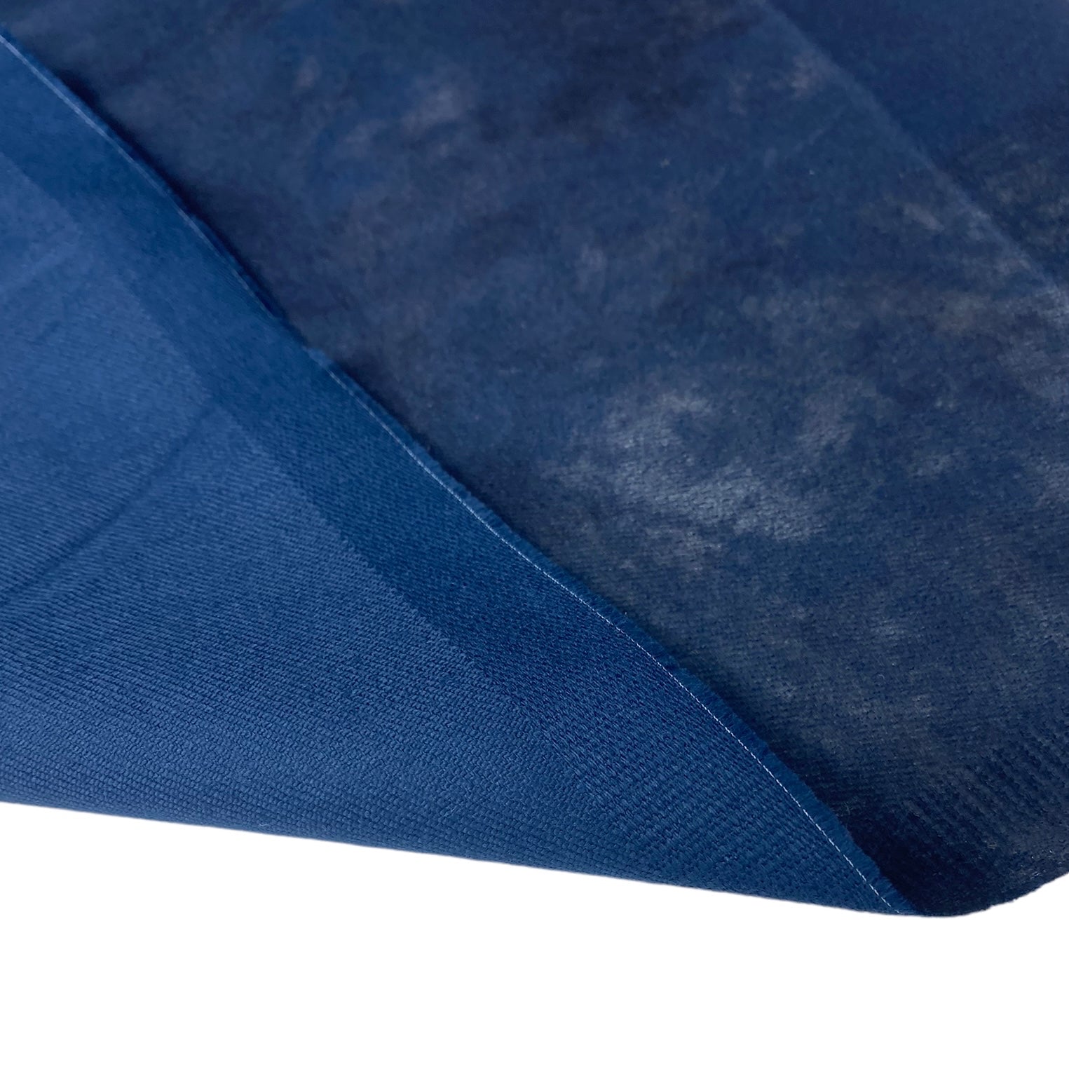 Distressed Coated Stretch Twill Canvas - Navy