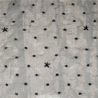 Embroidered Beaded Sequin Silk Organza - Black