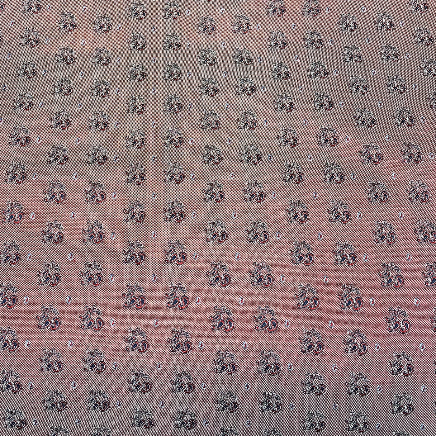 Silk Paisley Jacquard Remnant - Red/White/Navy/Light Blue