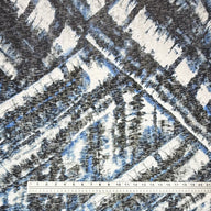 Abstract Printed Stretch Knit - Blue/Black/White