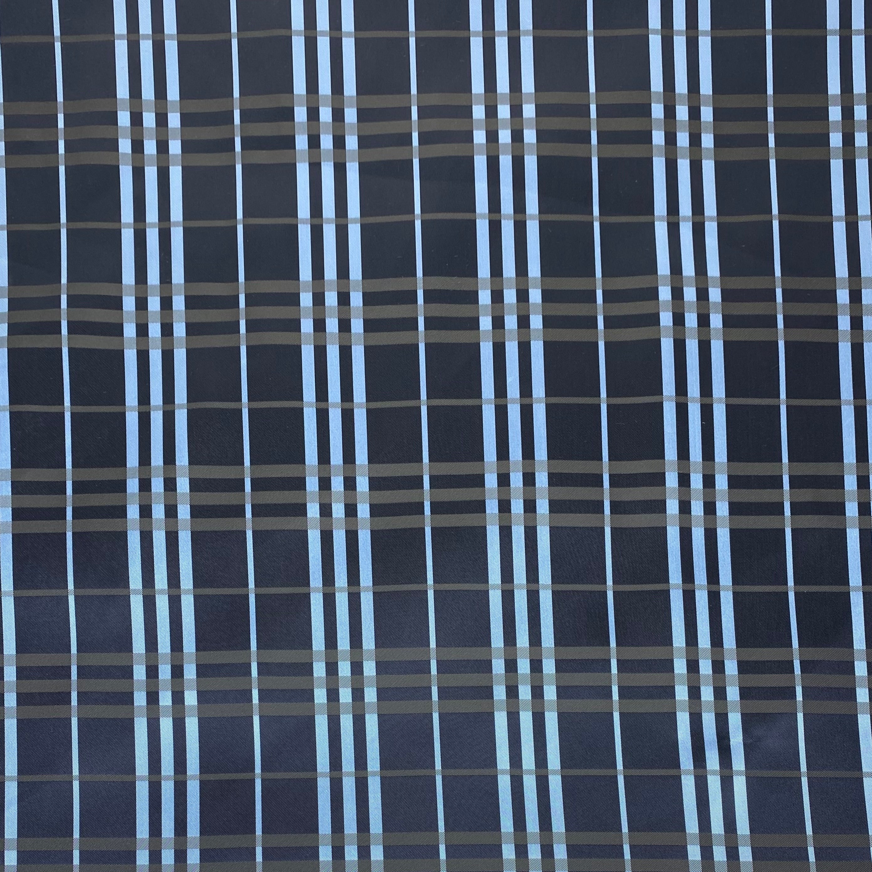 Plaid Polyester - Blue / Black - Remnant