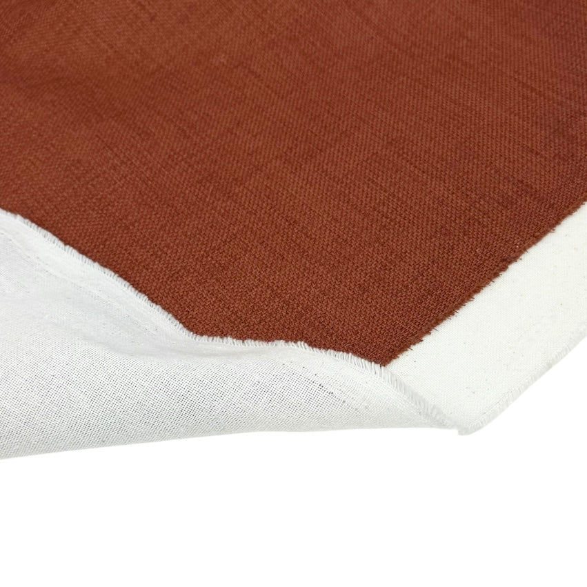 Woven Interfaced Upholstery Remnant - Rust