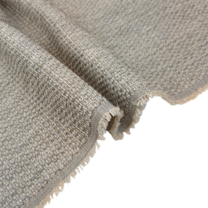 Woven Upholstery Remnant - Grey/Ivory/Beige