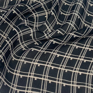 Patterned Polyester Georgette - Black/Beige
