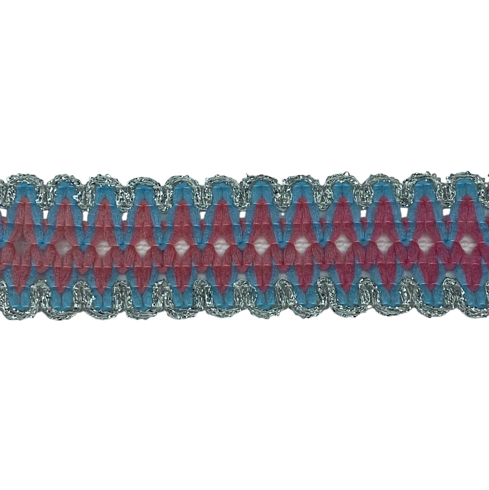 Decorative Trim - Pink/Light Blue/Silver