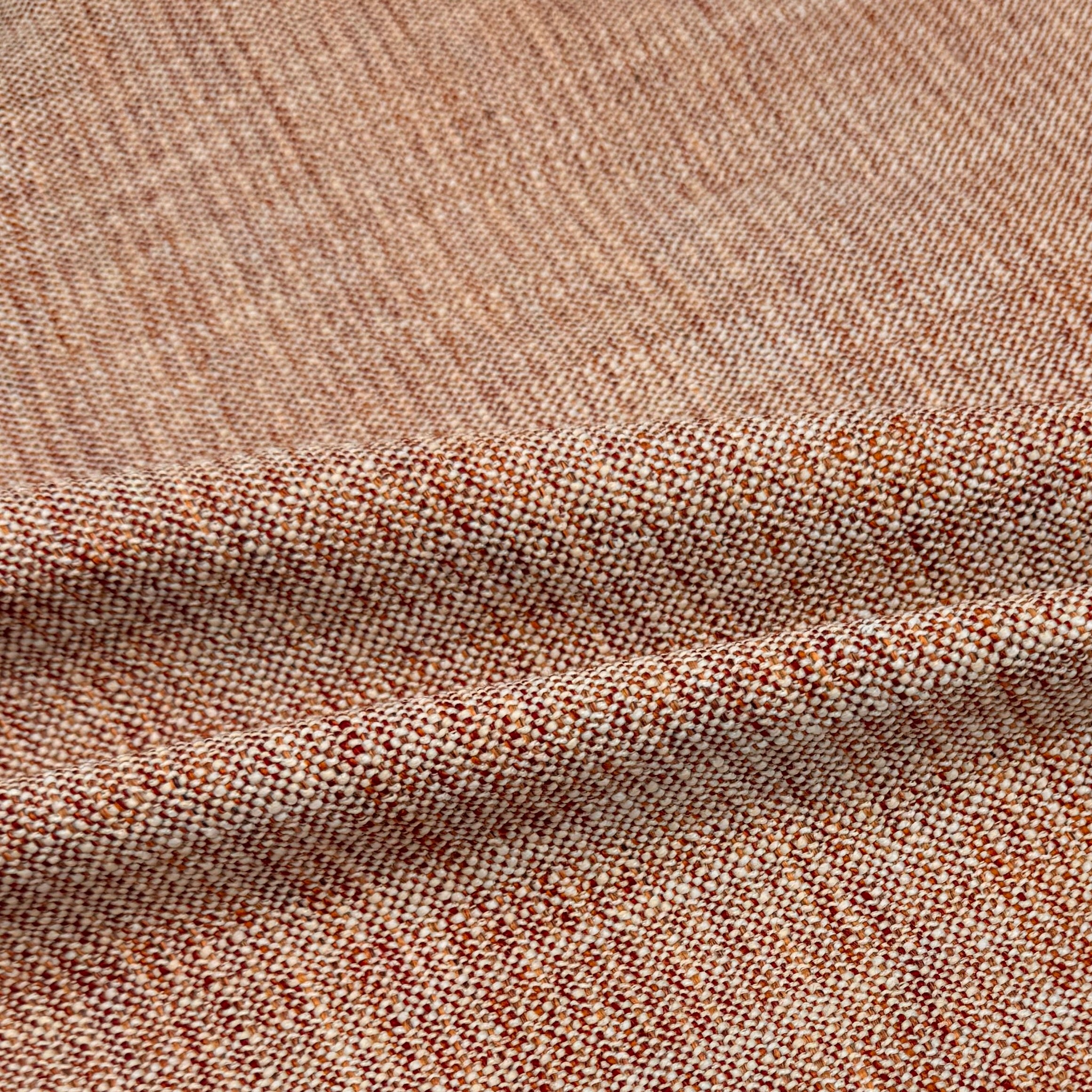 Woven Upholstery Remnant - Ivory/Rust/Orange