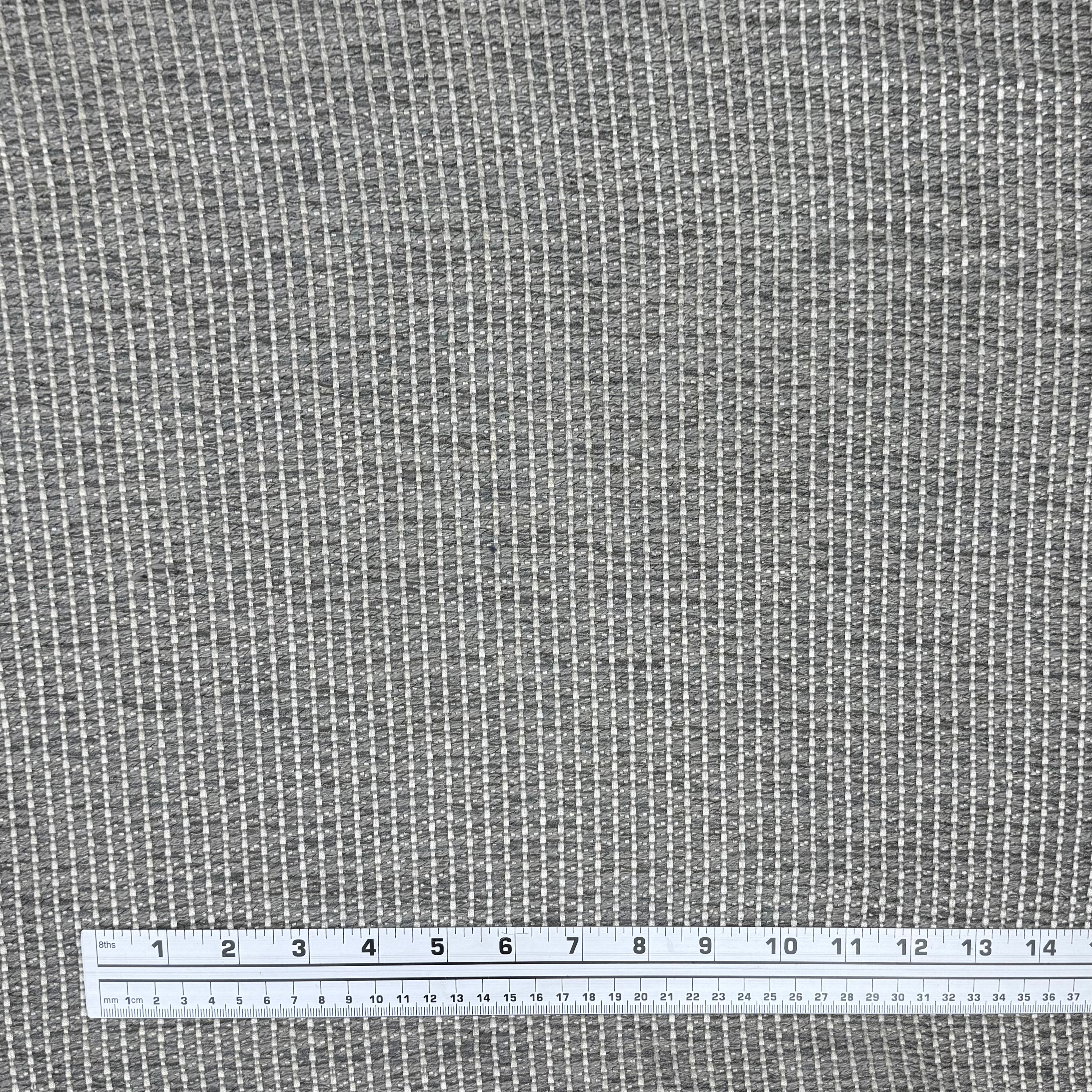 Cotton Striped Upholstery Remnant - Grey/White