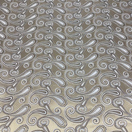 Paisley Silk/Polyester Jacquard - Gold / White / Black - Remnant