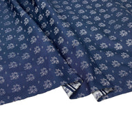 Silk Paisley Jacquard Remnant - Navy/White