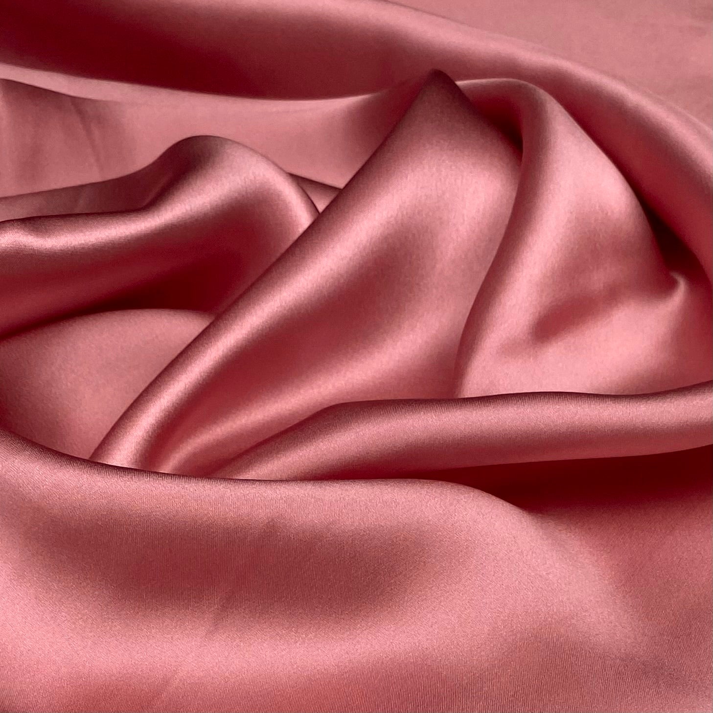Mulberry Silk Charmeuse Satin - Medium Rose