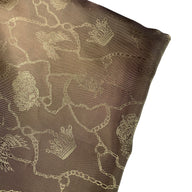 Two Toned Patterned Lining - Chains/Crowns - Brown/Gold
