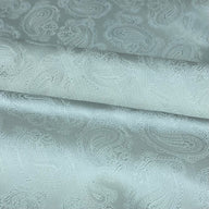 Paisley Silk/Polyester Jacquard - White - Remnant