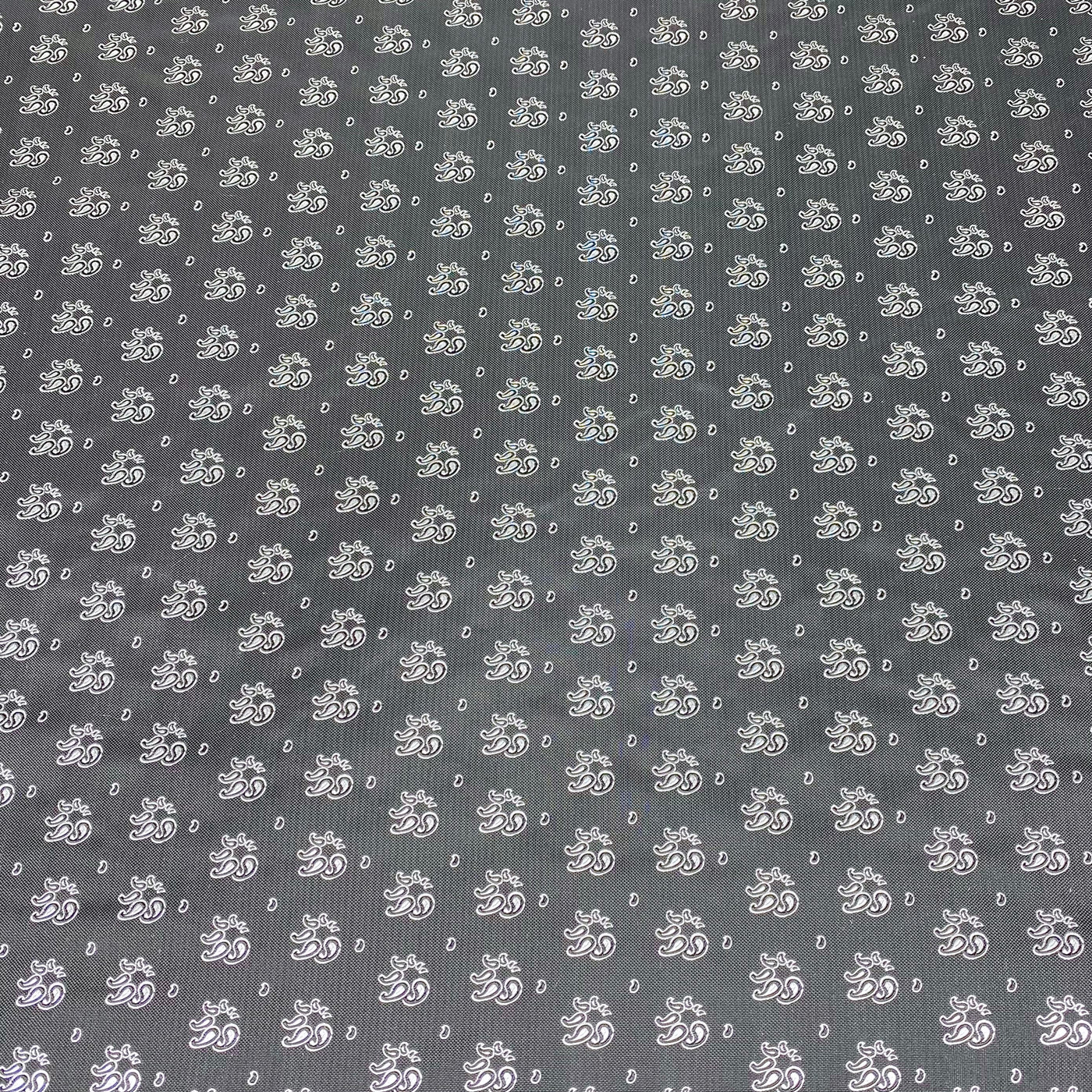 Silk Paisley Jacquard Remnant - Black/White