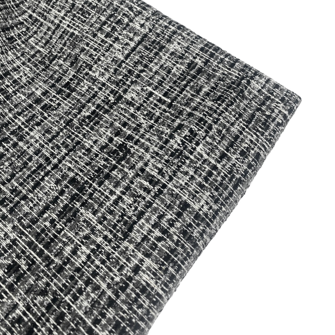 Patterned Upholstery Remnant  - White/Black/Grey