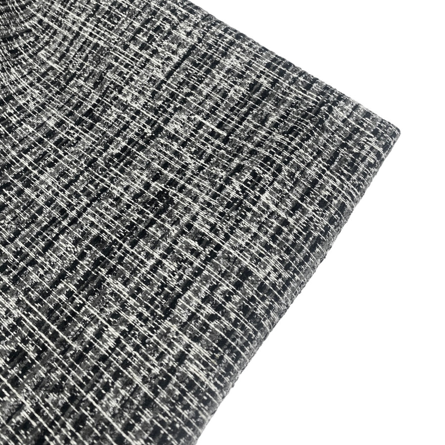 Patterned Upholstery Remnant  - White/Black/Grey