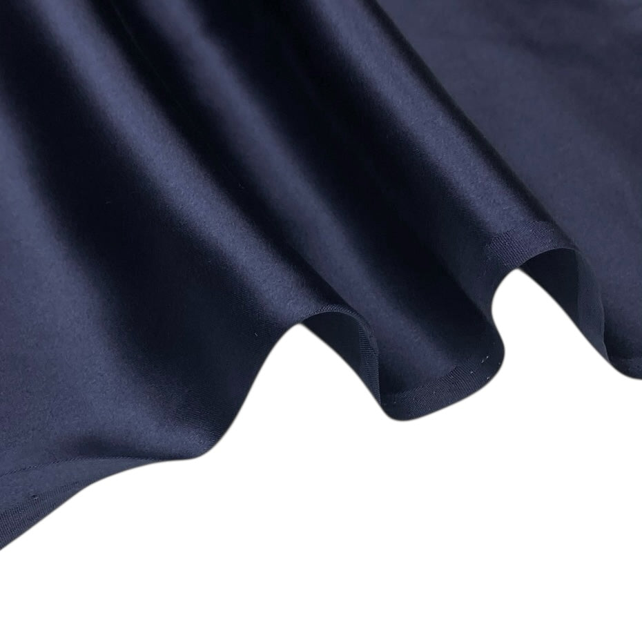Mulberry Silk Charmeuse Satin - Dark Midnight