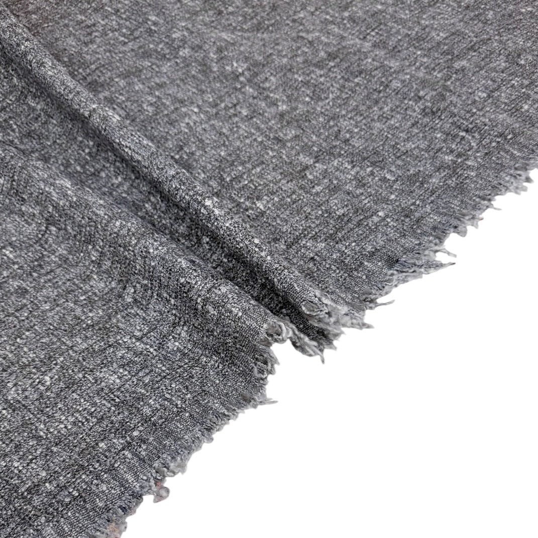 Boucle Upholstery Remnant  - Grey/Light Blue/White