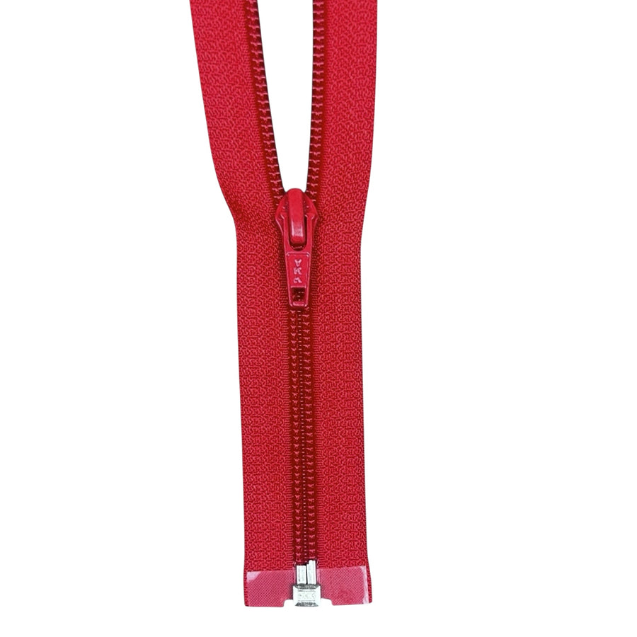 Coil One-Way Open End YKK Zipper 29” - Red