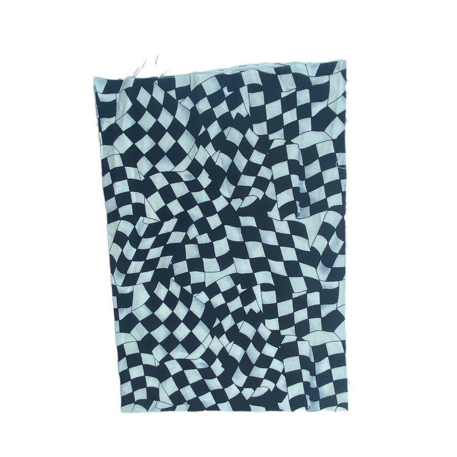 Printed Cotton - Checkered Flag - Remnant