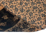 Floral Striped Printed Polyester Chiffon - Rust/Brown/Black